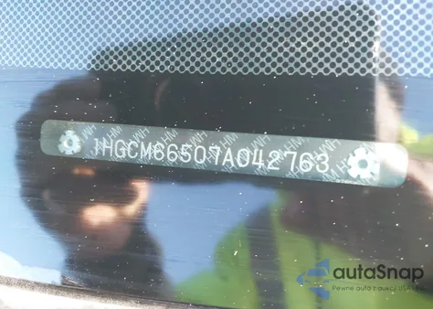 2007 Honda Accord 3.0 Ex z USA, uszkodzony, nr VIN 1HGCM66507A042763